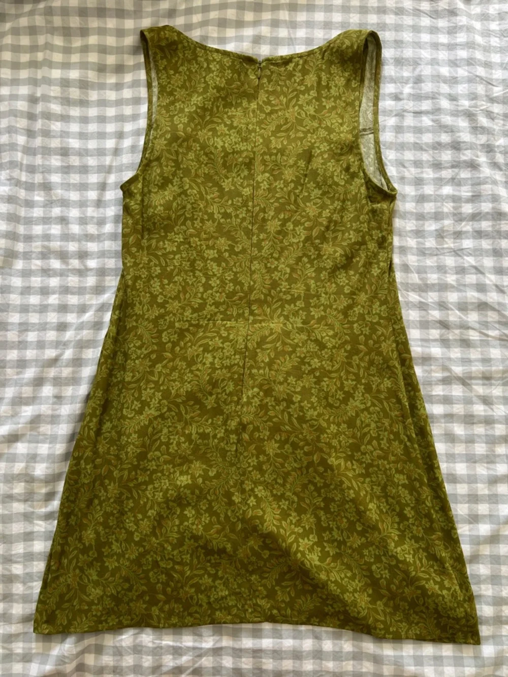 Reformation Olive Green Floral Mini Dress